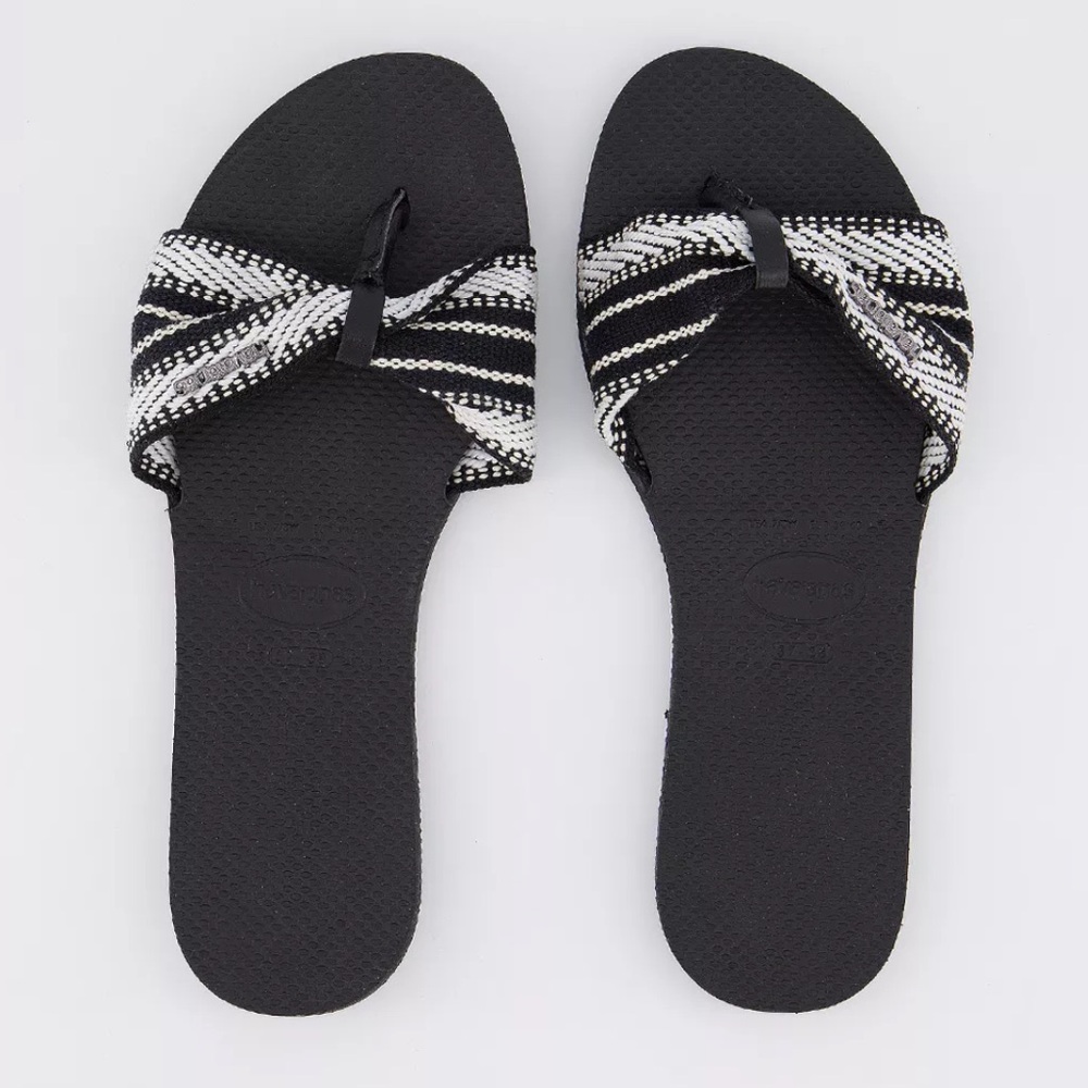 Havaianas Black & White Saint Tropez Sandals | EUC Size 39-40
